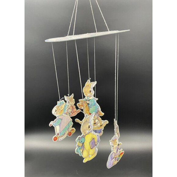Vintage Bunny Mobile Rabbit Hopper Family Kathy Lawrence Easter Decor - Picture 1 of 10